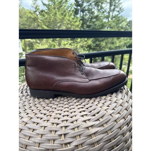 Allen Edmonds Worthingtons Cognac Brown Pebbled Leather Chukka Ankle Boots 15D - Picture 5 of 16